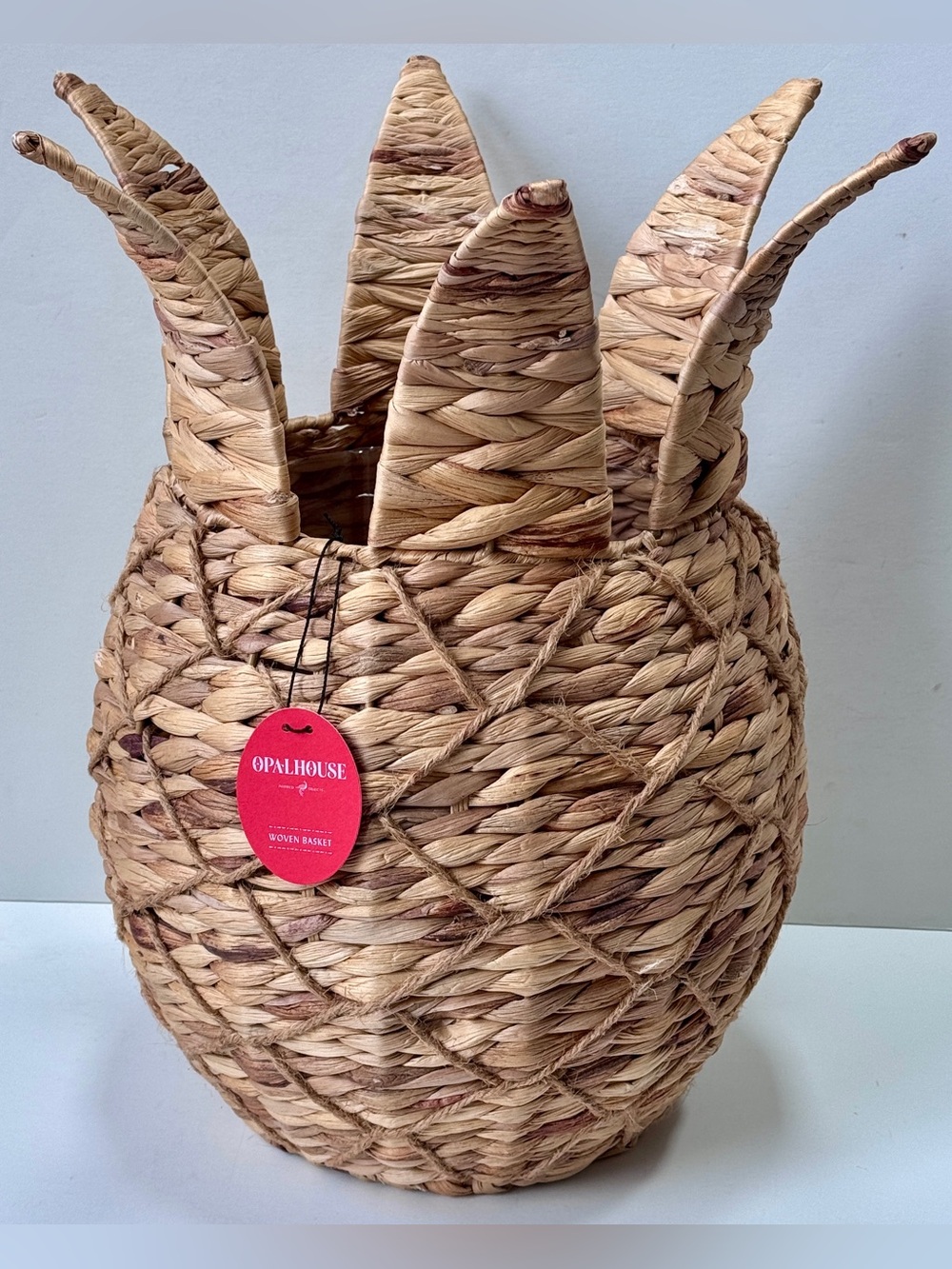 NWT Opalhouse Pineapple Woven Basket Water Hyacinth Natural Fiber Planter Liner